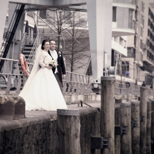 Schönes Hochzeitsfoto in der Hafencity